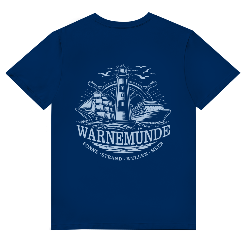 T-Shirt Herren V-Neck   "Warnemünde Leuchtturm" #500
