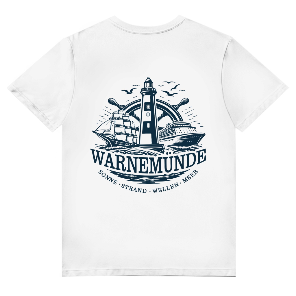 T-Shirt Herren V-Neck   "Warnemünde Leuchtturm" #500