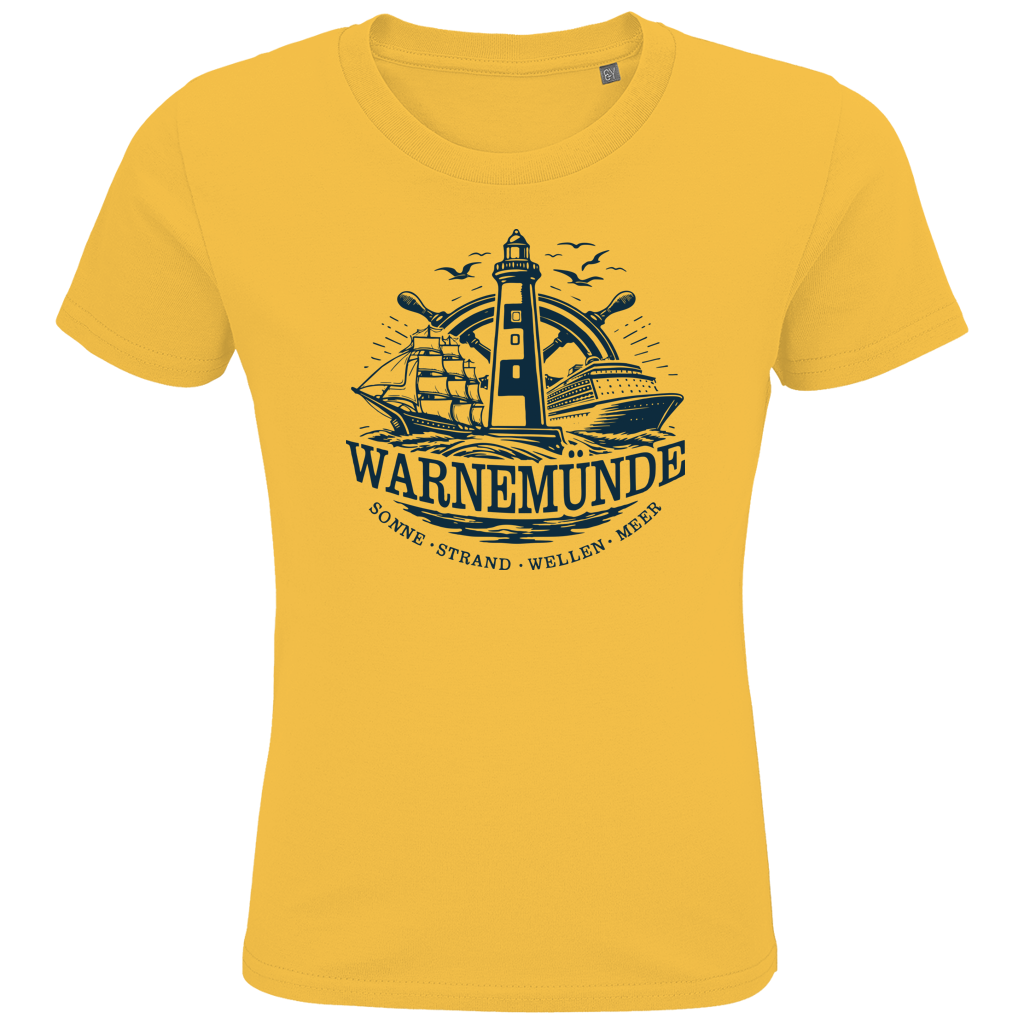 T-Shirt Kinder "Warnemünde Leuchtturm" #500 einseitiger Druck