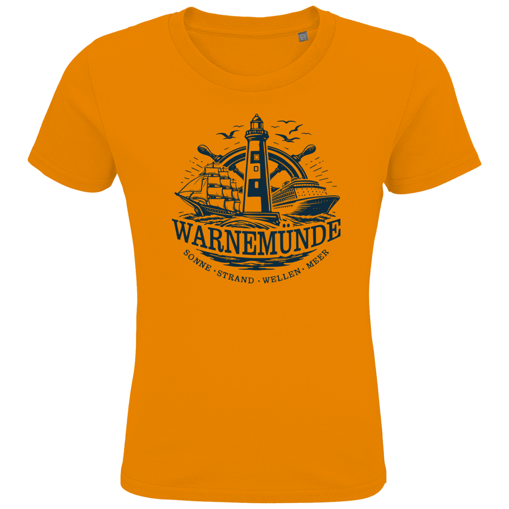 T-Shirt Kinder "Warnemünde Leuchtturm" #500 einseitiger Druck