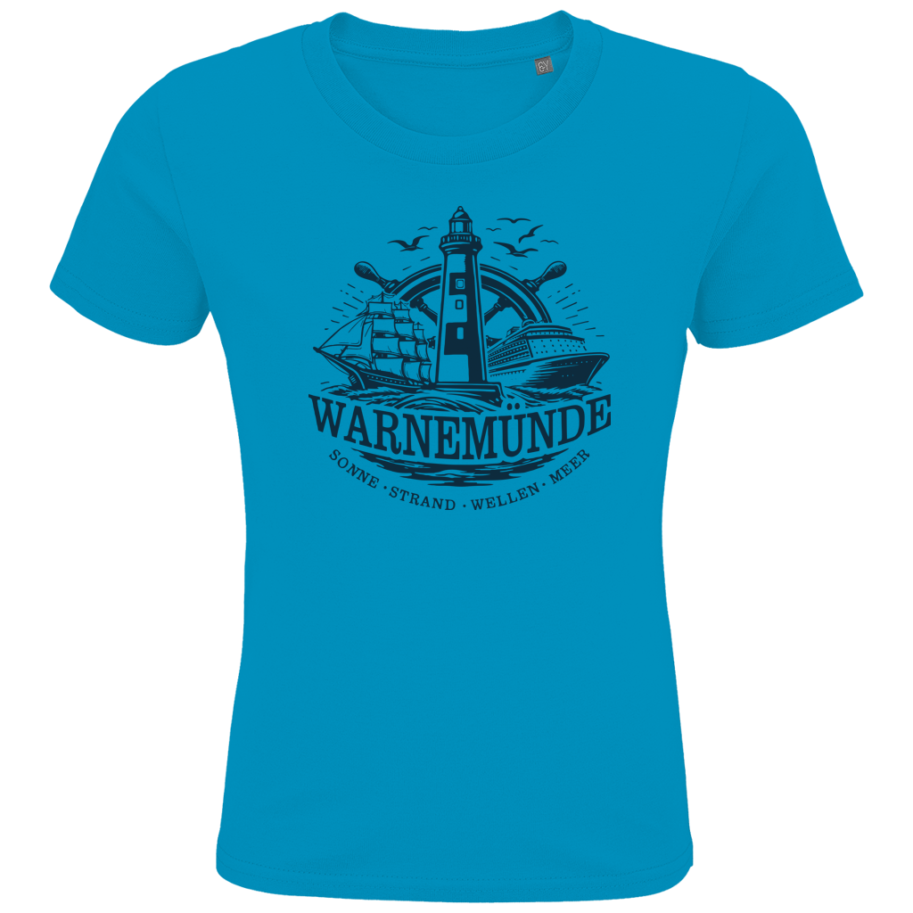 T-Shirt Kinder "Warnemünde Leuchtturm" #500 - beidseitiger Druck