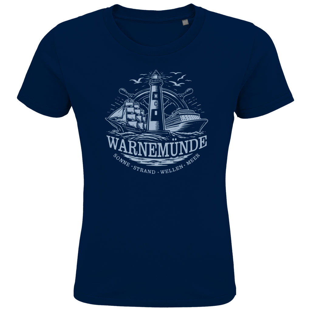 T-Shirt Kinder "Warnemünde Leuchtturm" #500 - beidseitiger Druck