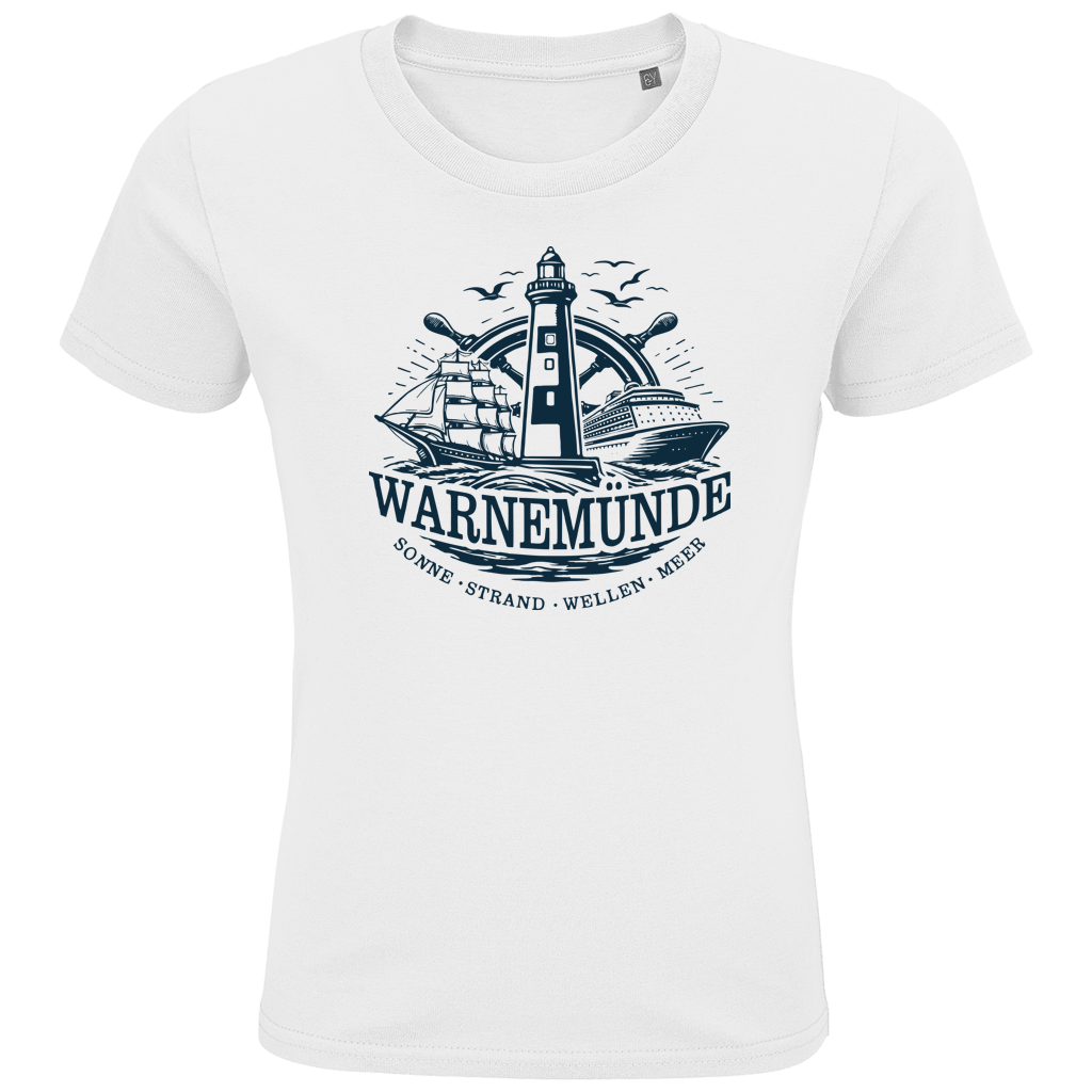 T-Shirt Kinder "Warnemünde Leuchtturm" #500 - beidseitiger Druck