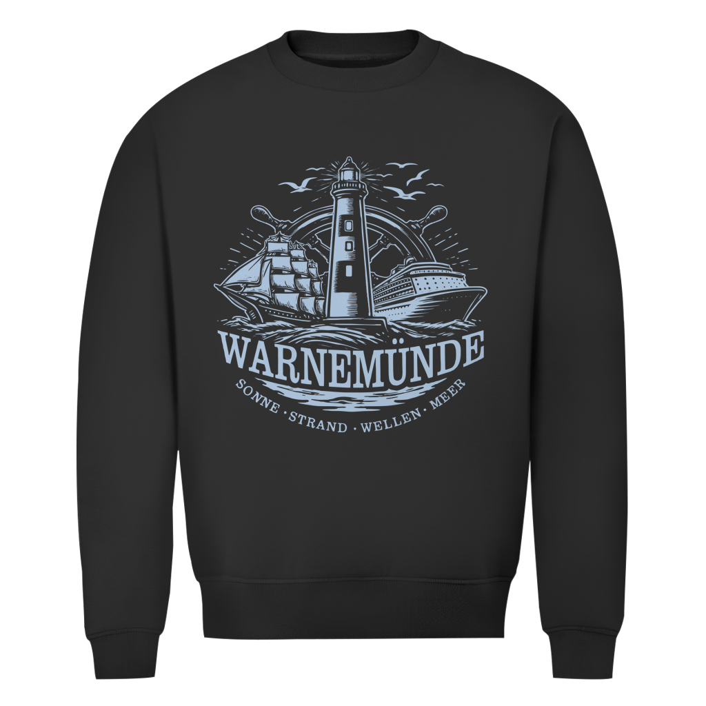 Sweatshirt Herren  "Warnemünde Leuchtturm" #500 - einseitiger Druck