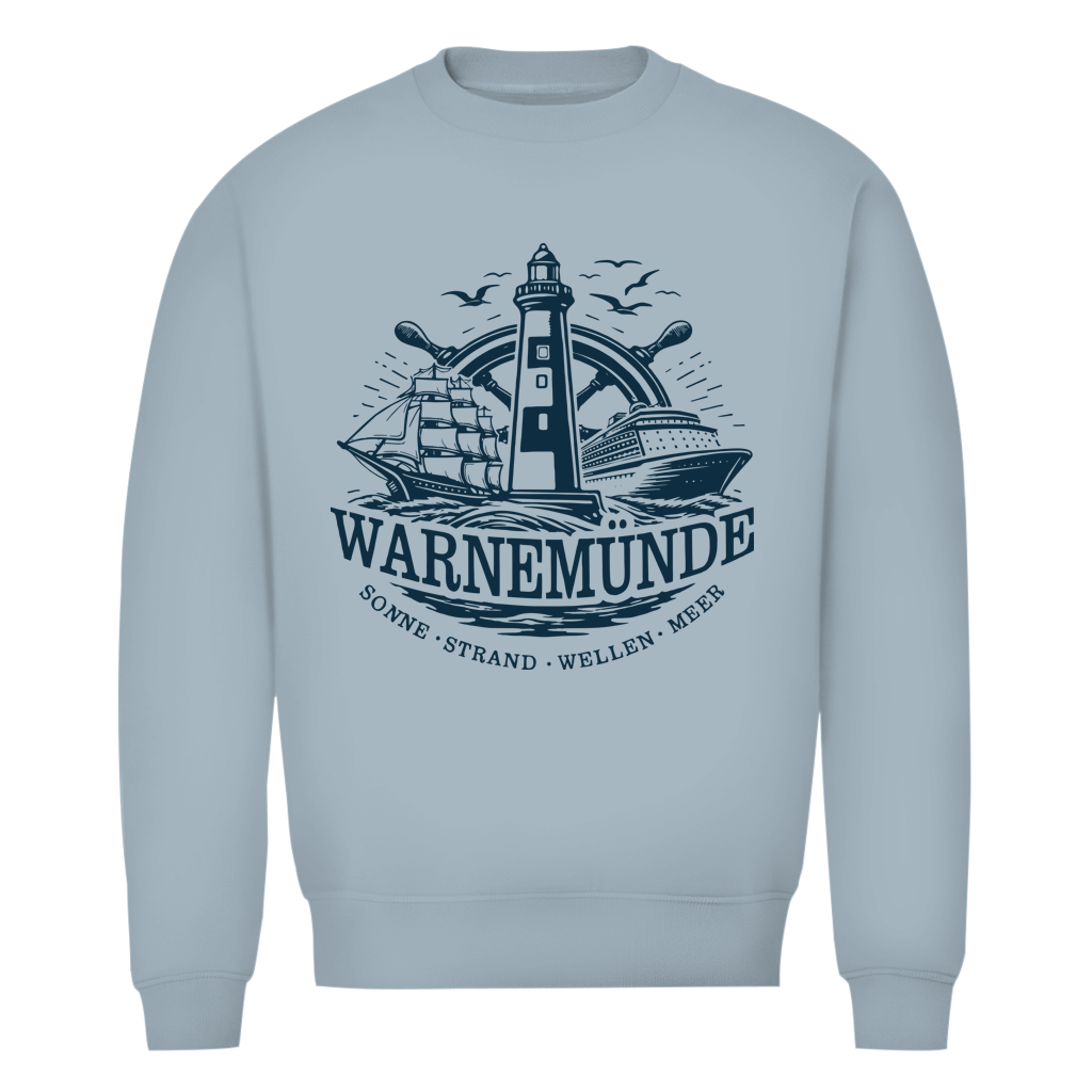 Sweatshirt Herren  "Warnemünde Leuchtturm" #500 - einseitiger Druck