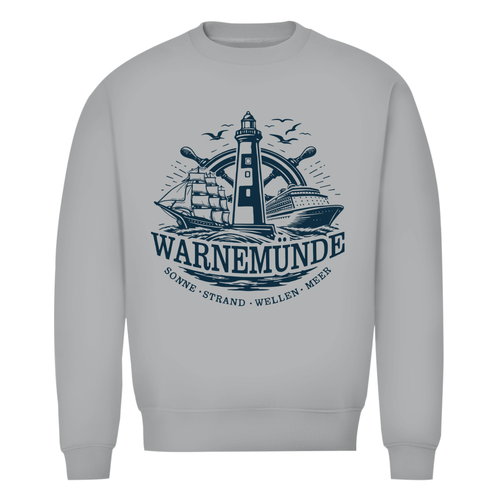 Sweatshirt Herren  "Warnemünde Leuchtturm" #500 - einseitiger Druck