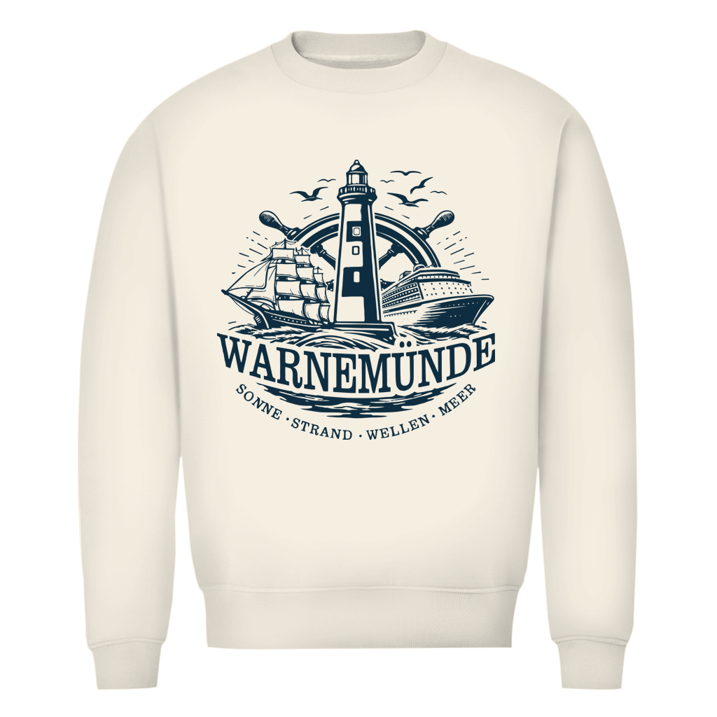 Sweatshirt Herren  "Warnemünde Leuchtturm" #500 - einseitiger Druck
