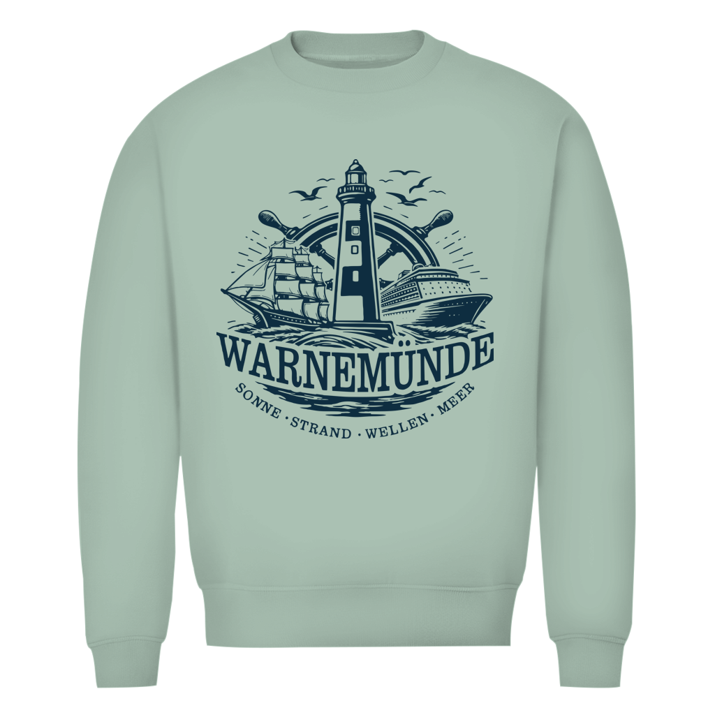 Sweatshirt Herren  "Warnemünde Leuchtturm" #500 - einseitiger Druck