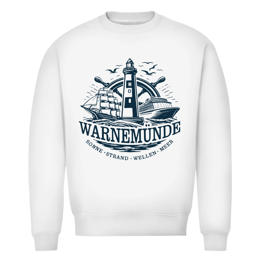 Sweatshirt Herren  "Warnemünde Leuchtturm" #500 - einseitiger Druck