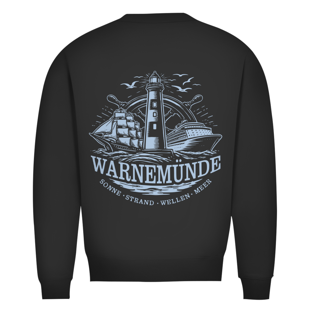 Sweatshirt Herren "Warnemünde Leuchtturm" #500 - beidseitiger Druck