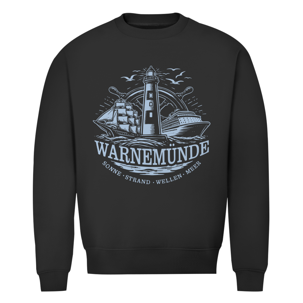 Sweatshirt Herren "Warnemünde Leuchtturm" #500 - beidseitiger Druck