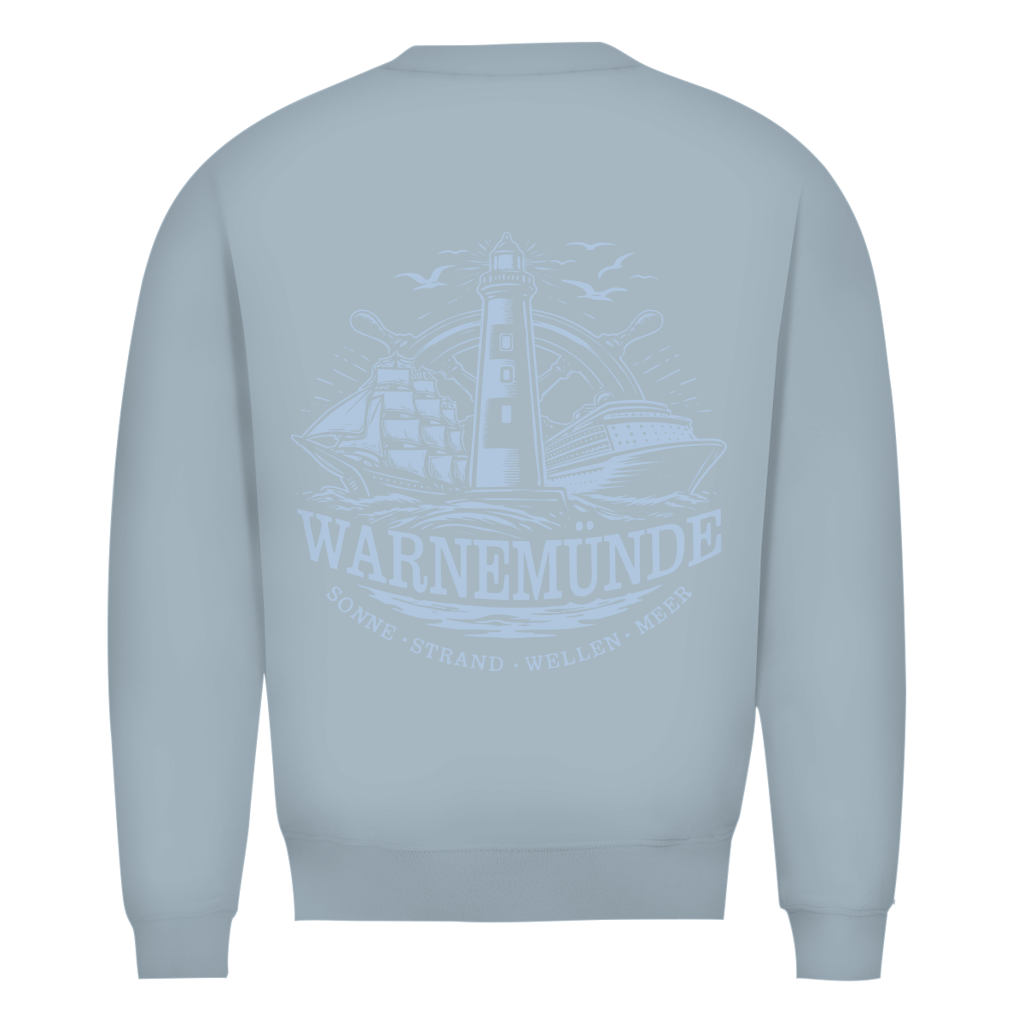 Sweatshirt Herren "Warnemünde Leuchtturm" #500 - beidseitiger Druck