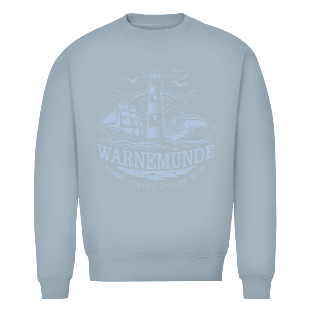 Sweatshirt Herren "Warnemünde Leuchtturm" #500 - beidseitiger Druck