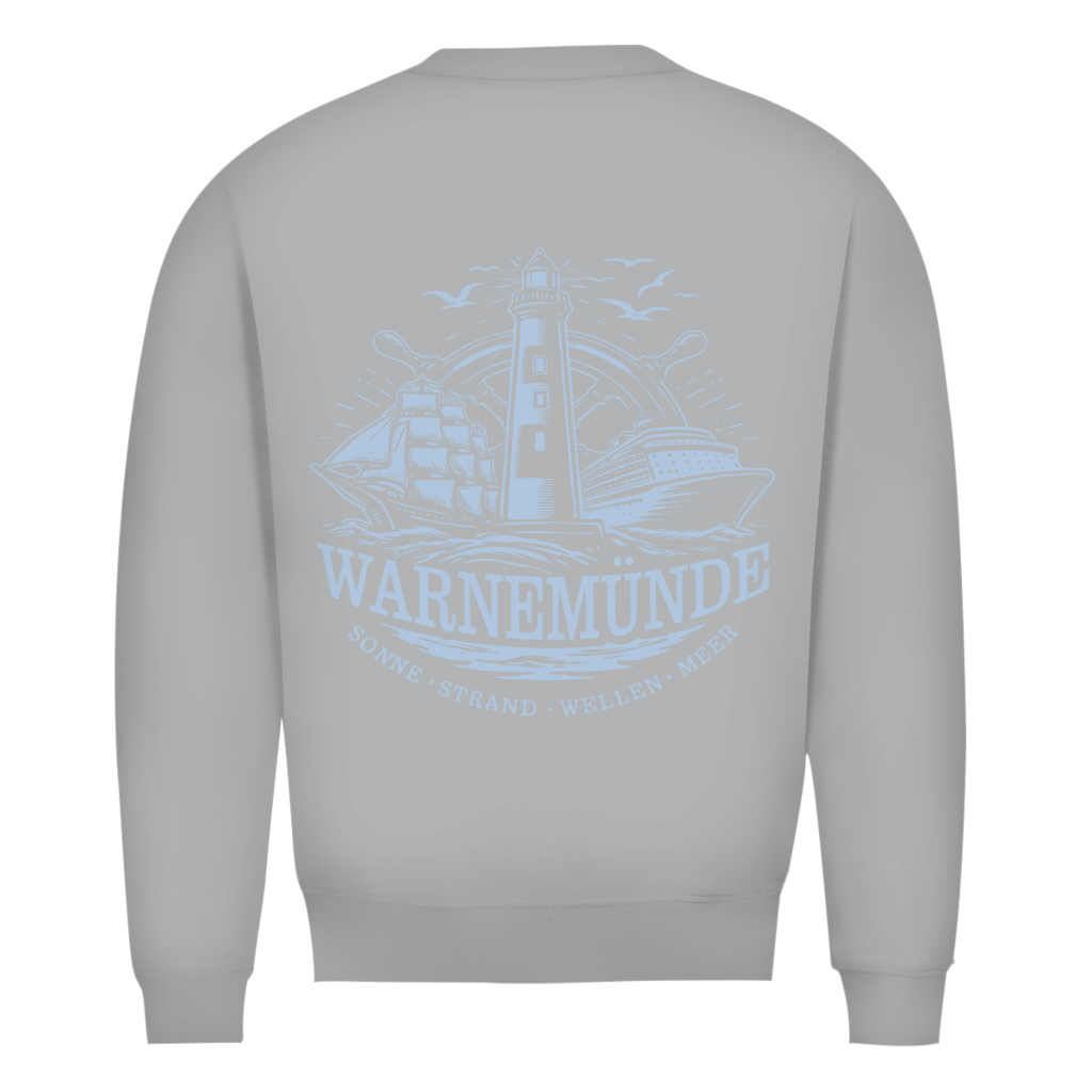 Sweatshirt Herren "Warnemünde Leuchtturm" #500 - beidseitiger Druck