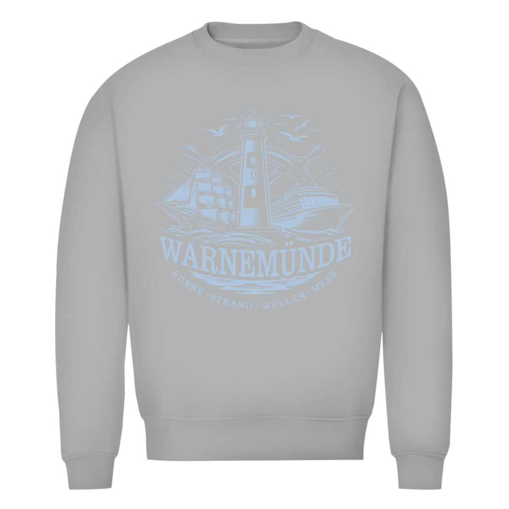 Sweatshirt Herren "Warnemünde Leuchtturm" #500 - beidseitiger Druck