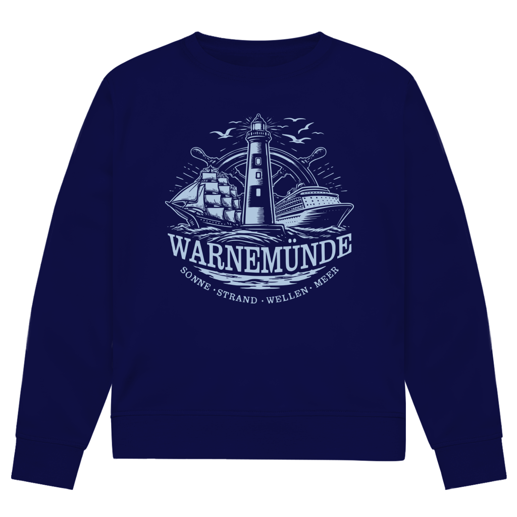 Sweatshirt Herren "Warnemünde Leuchtturm" #500 - beidseitiger Druck
