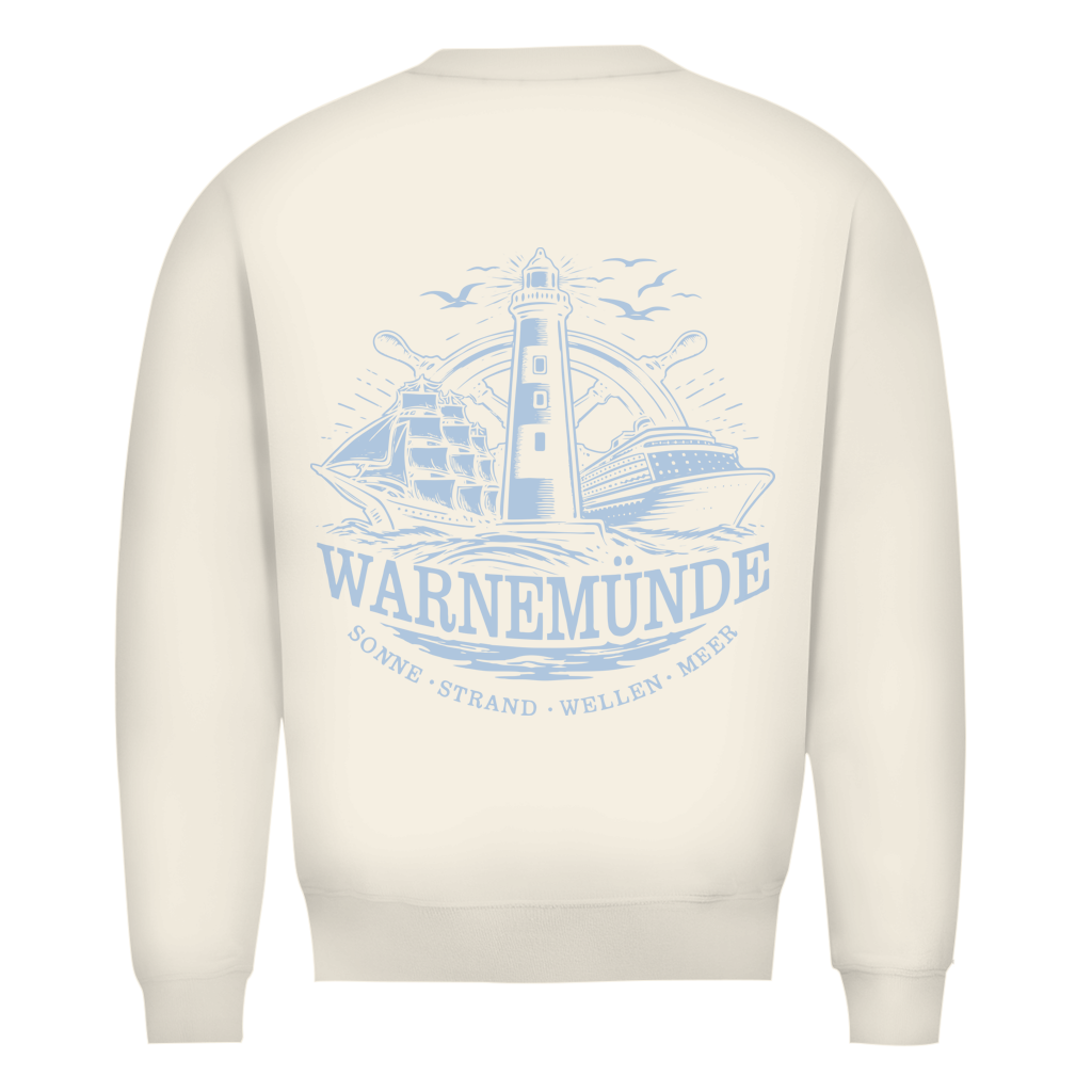 Sweatshirt Herren "Warnemünde Leuchtturm" #500 - beidseitiger Druck