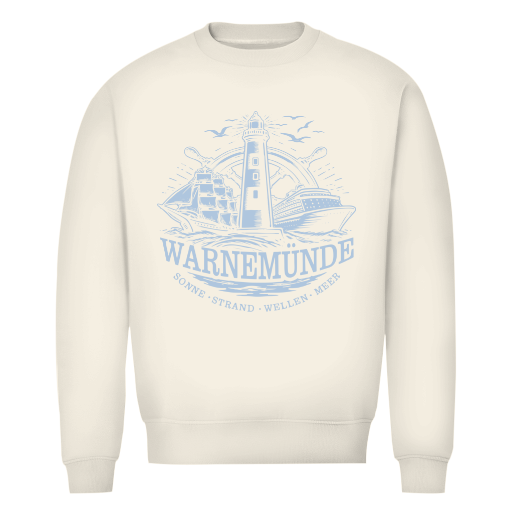 Sweatshirt Herren "Warnemünde Leuchtturm" #500 - beidseitiger Druck
