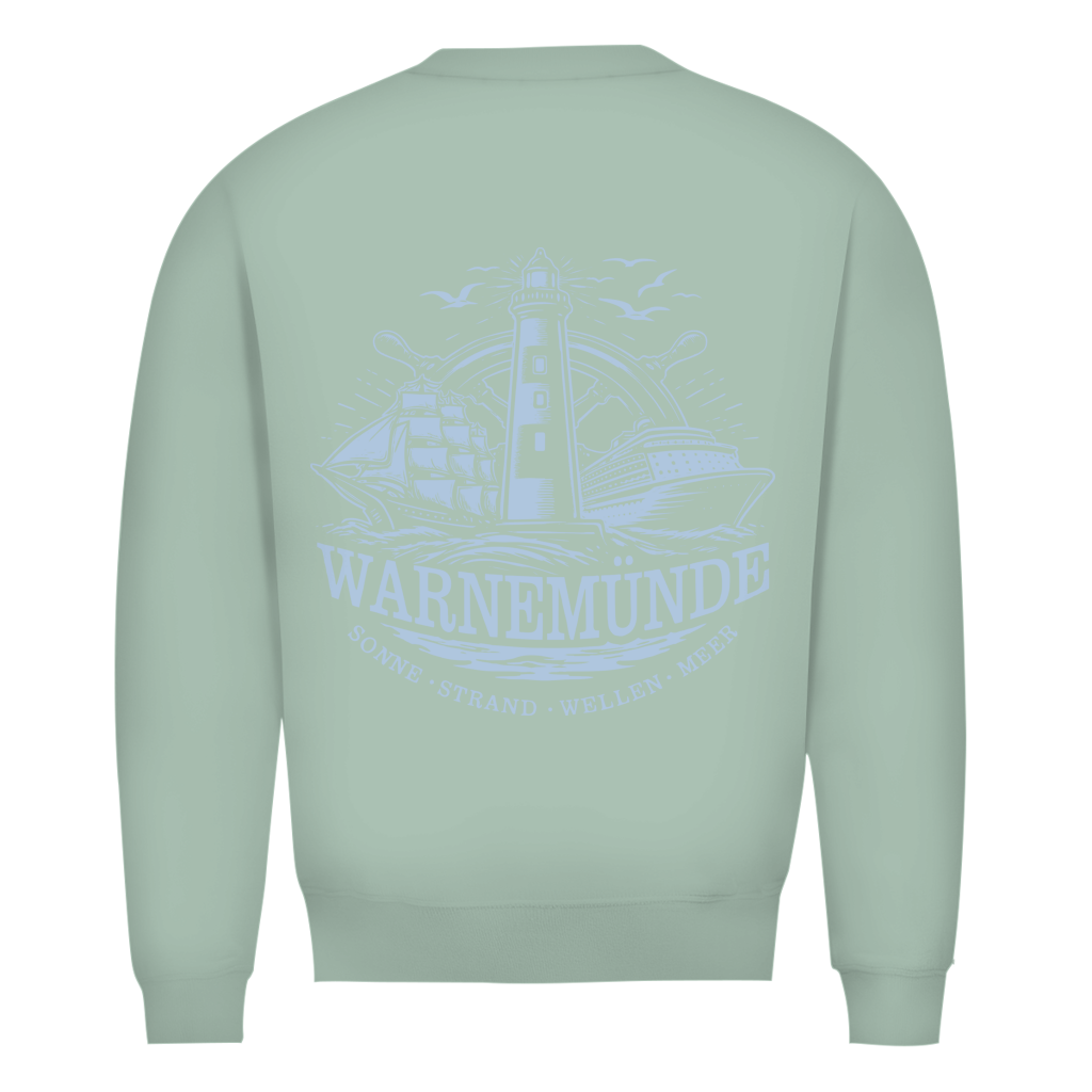 Sweatshirt Herren "Warnemünde Leuchtturm" #500 - beidseitiger Druck
