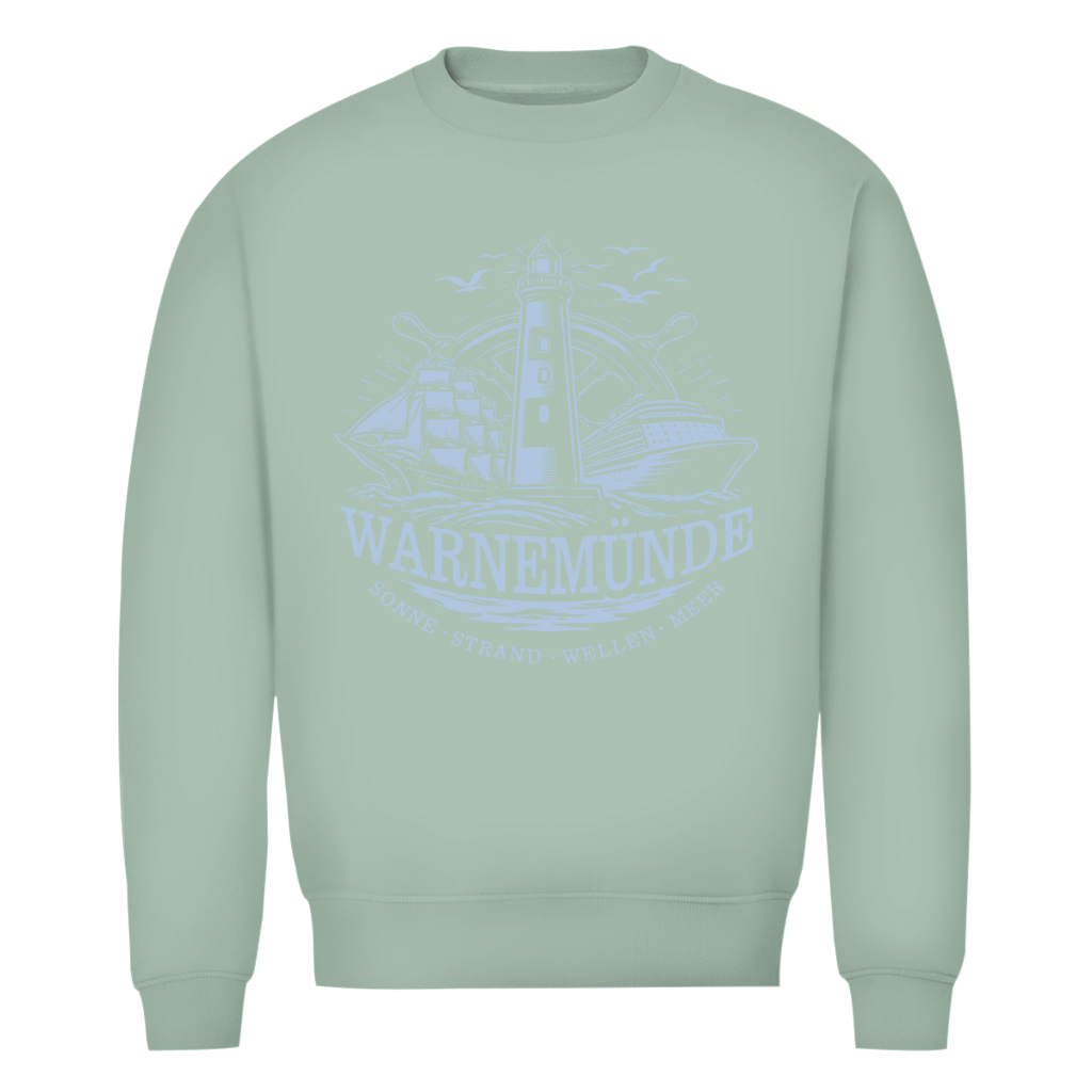 Sweatshirt Herren "Warnemünde Leuchtturm" #500 - beidseitiger Druck