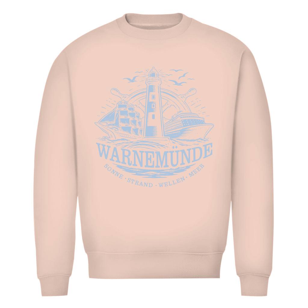 Sweatshirt Herren "Warnemünde Leuchtturm" #500 - beidseitiger Druck