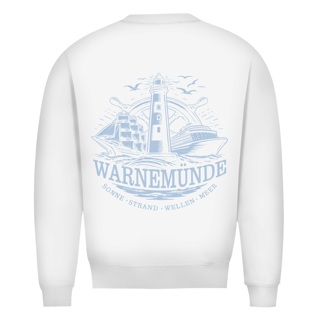 Sweatshirt Herren "Warnemünde Leuchtturm" #500 - beidseitiger Druck