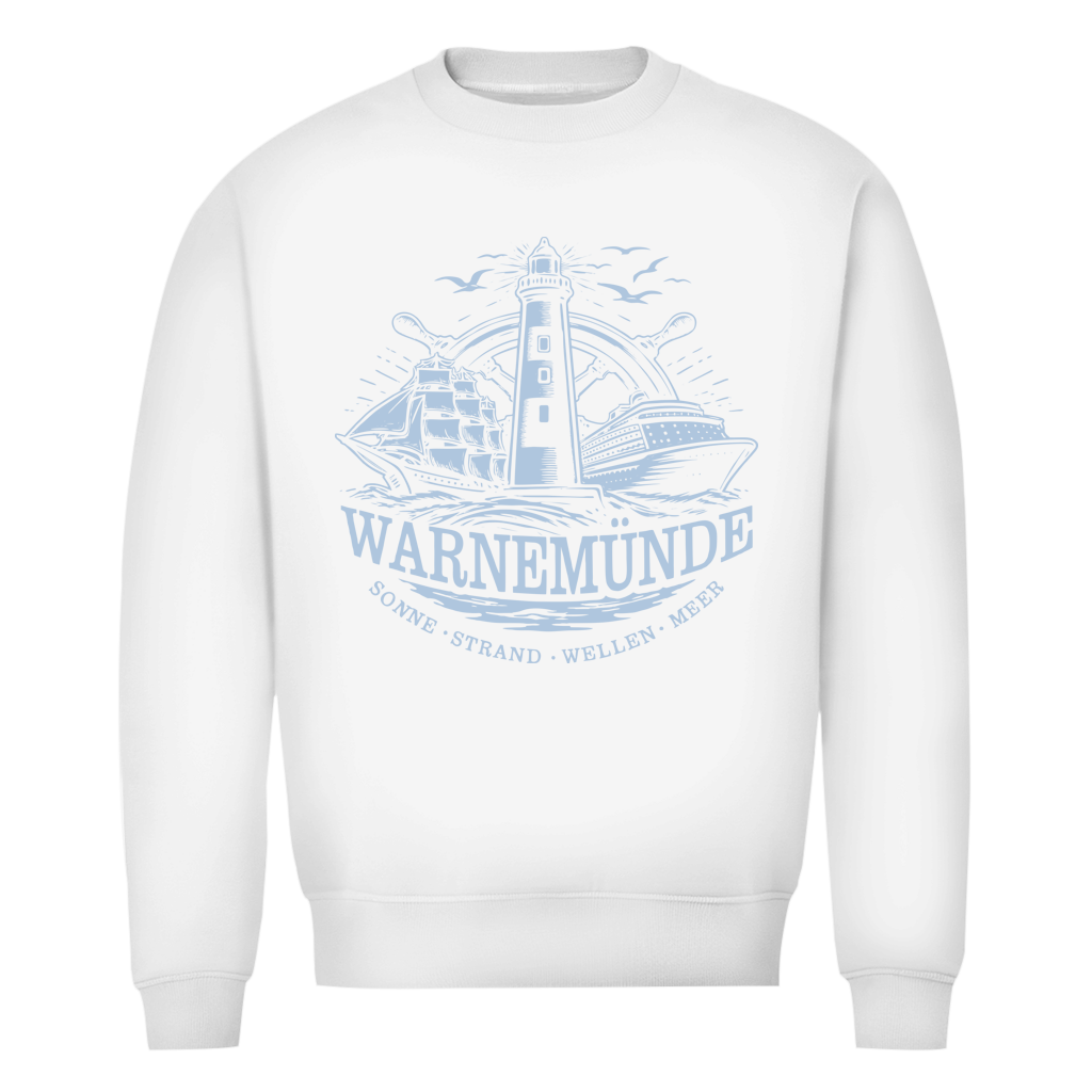 Sweatshirt Herren "Warnemünde Leuchtturm" #500 - beidseitiger Druck