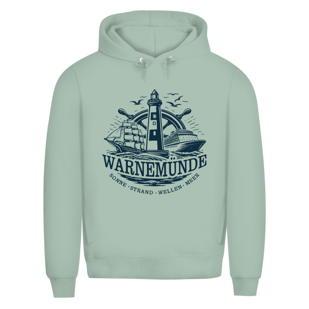 Hoodie Herren  "Warnemünde Leuchtturm" #500 - einseitiger Druck