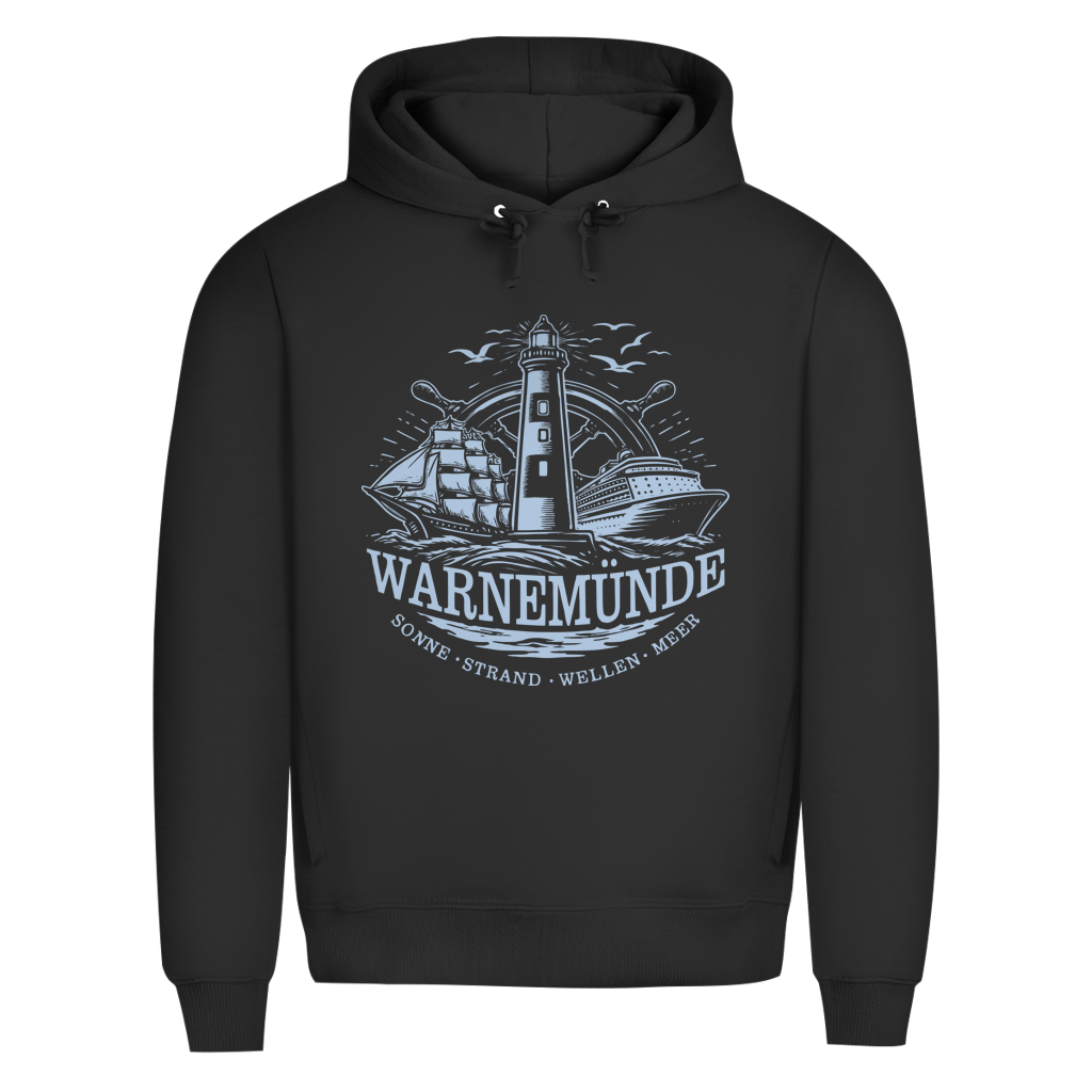 Hoodie Herren  "Warnemünde Leuchtturm" #500 - einseitiger Druck