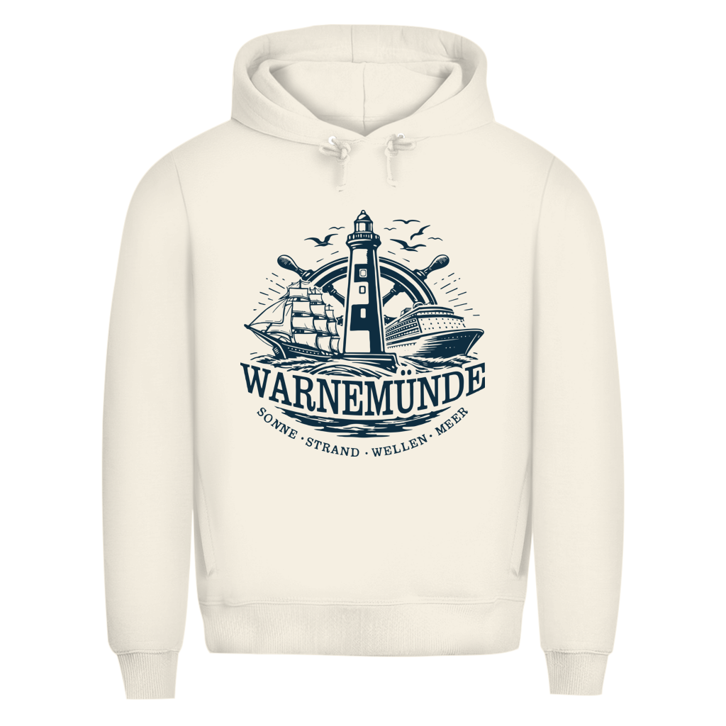 Hoodie Herren  "Warnemünde Leuchtturm" #500 - einseitiger Druck