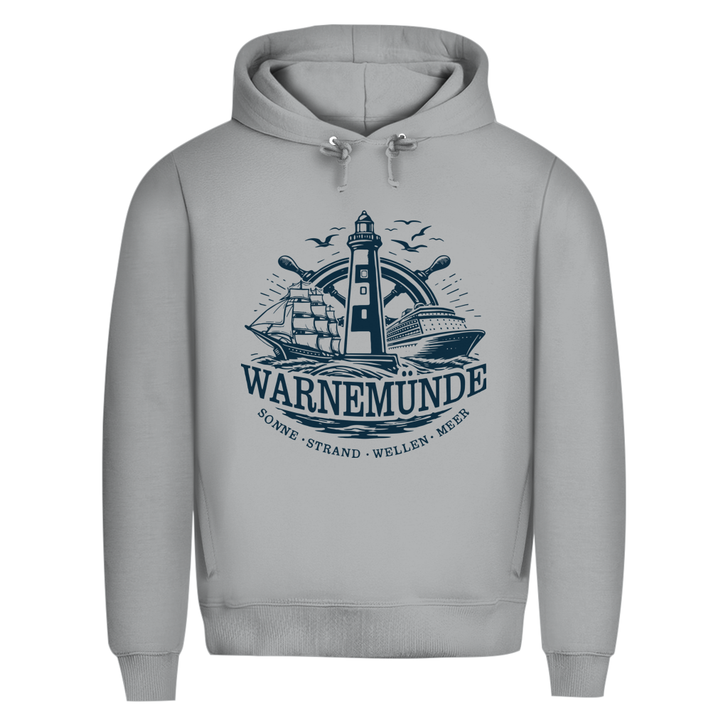 Hoodie Herren  "Warnemünde Leuchtturm" #500 - einseitiger Druck