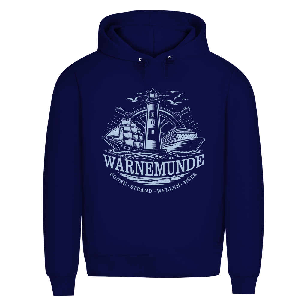 Hoodie Herren  "Warnemünde Leuchtturm" #500 - einseitiger Druck