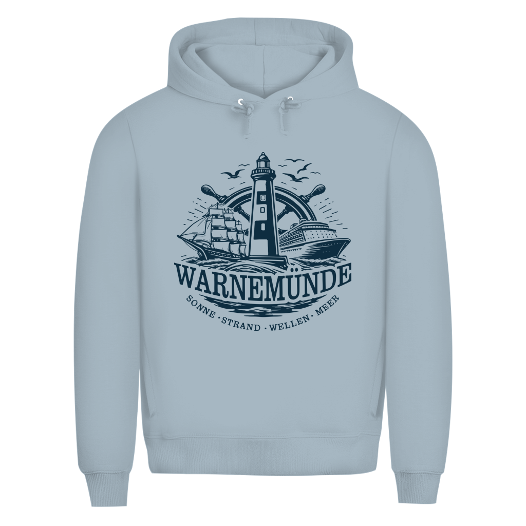 Hoodie Herren  "Warnemünde Leuchtturm" #500 - einseitiger Druck