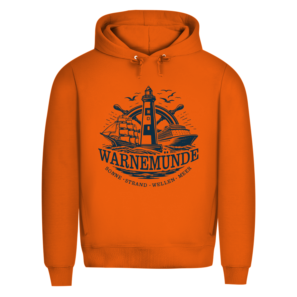Hoodie Herren  "Warnemünde Leuchtturm" #500 - einseitiger Druck