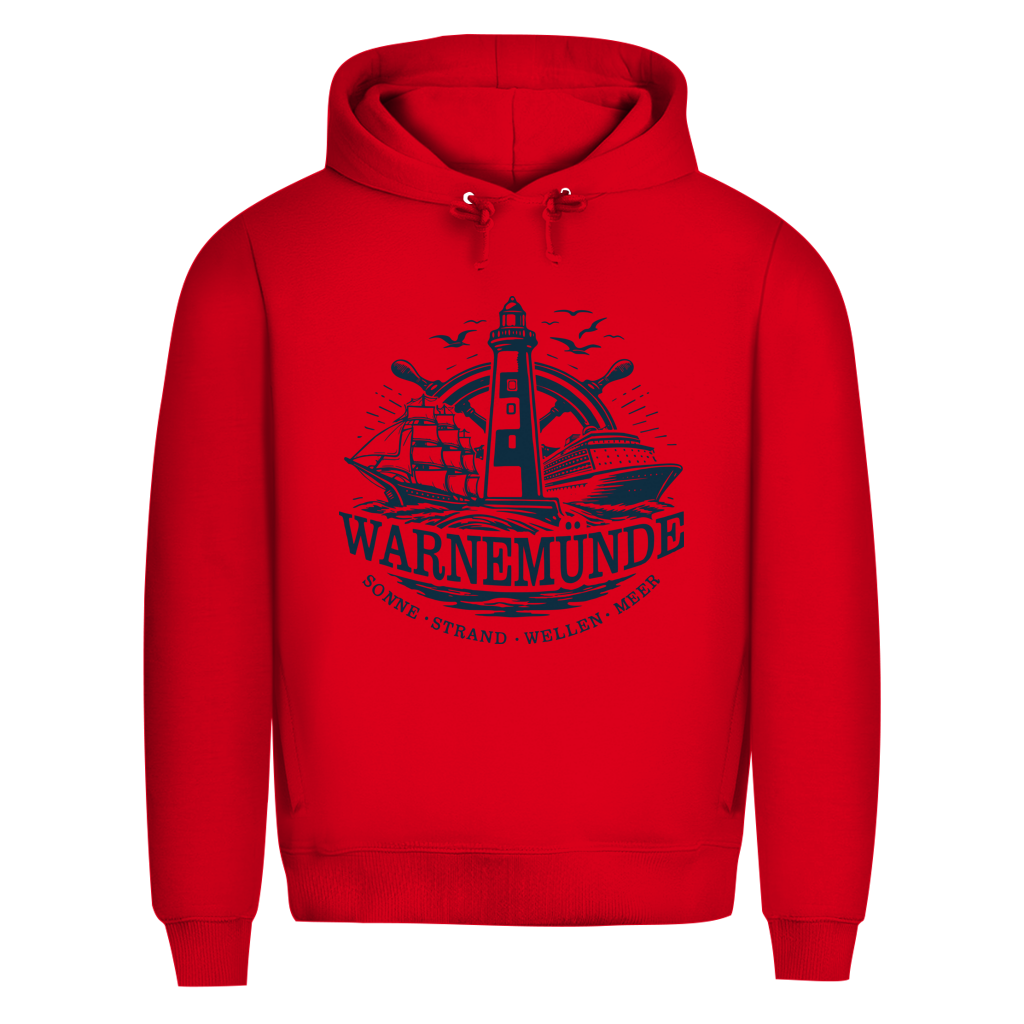 Hoodie Herren  "Warnemünde Leuchtturm" #500 - einseitiger Druck