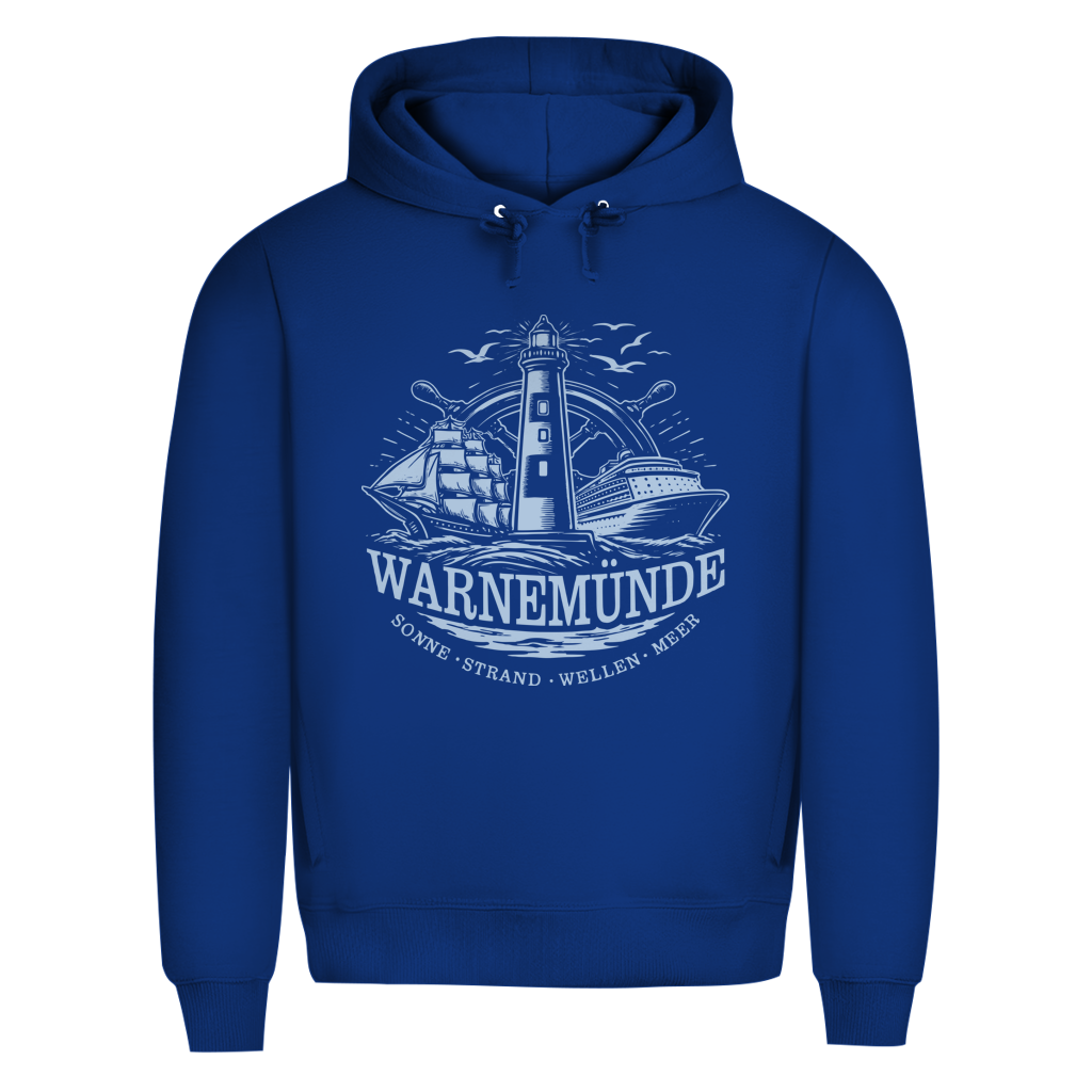 Hoodie Herren  "Warnemünde Leuchtturm" #500 - einseitiger Druck