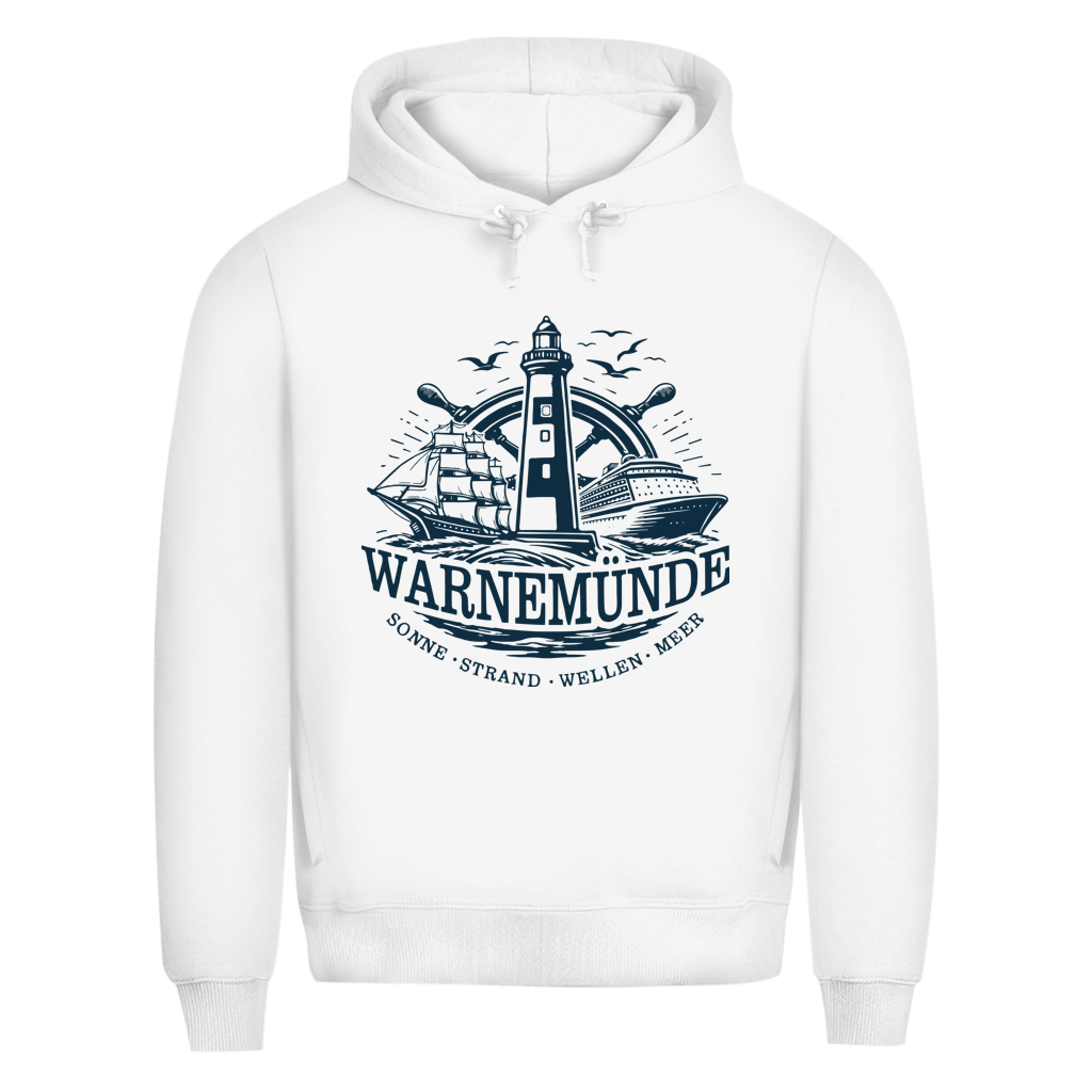 Hoodie Herren  "Warnemünde Leuchtturm" #500 - einseitiger Druck