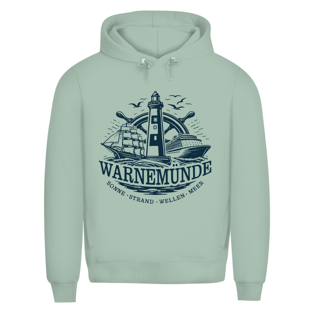 Hoodie Herren "Warnemünde Leuchtturm" #500 - beidseitiger Druck