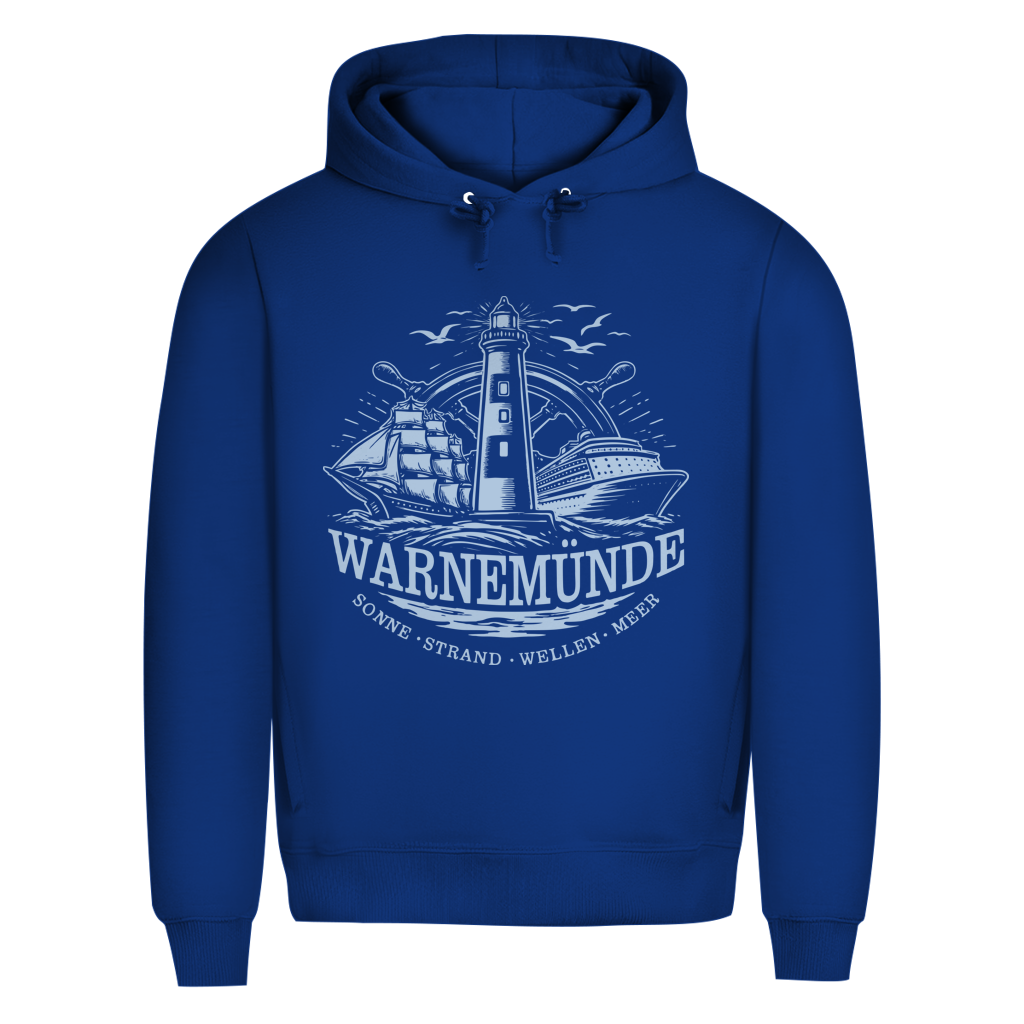 Hoodie Herren "Warnemünde Leuchtturm" #500 - beidseitiger Druck