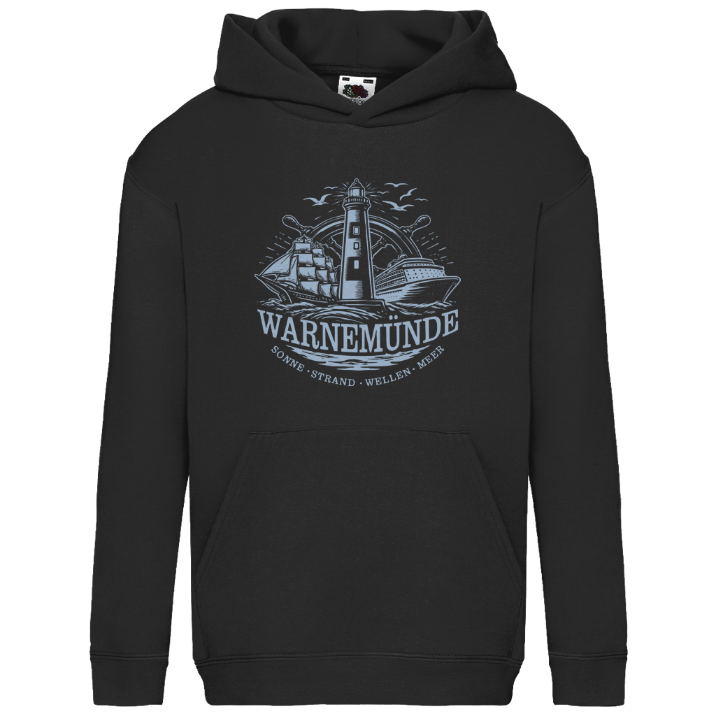 Hoodie Kinder "Warnemünde Leuchtturm" #500 - einseitiger Druck