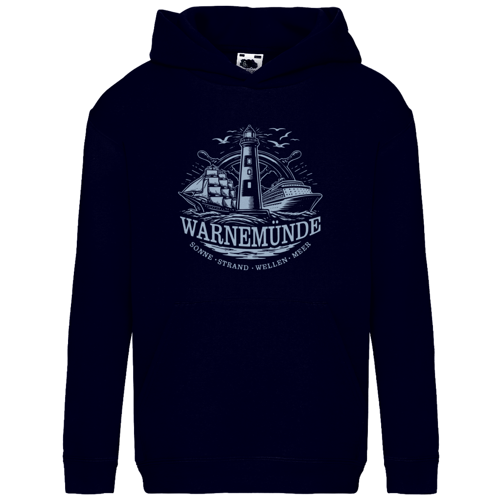 Hoodie Kinder "Warnemünde Leuchtturm" #500 - einseitiger Druck