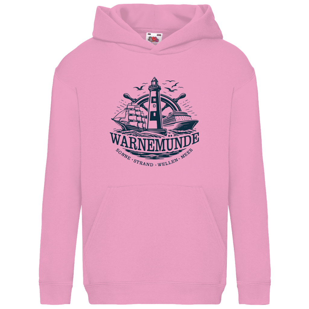 Hoodie Kinder "Warnemünde Leuchtturm" #500 - einseitiger Druck