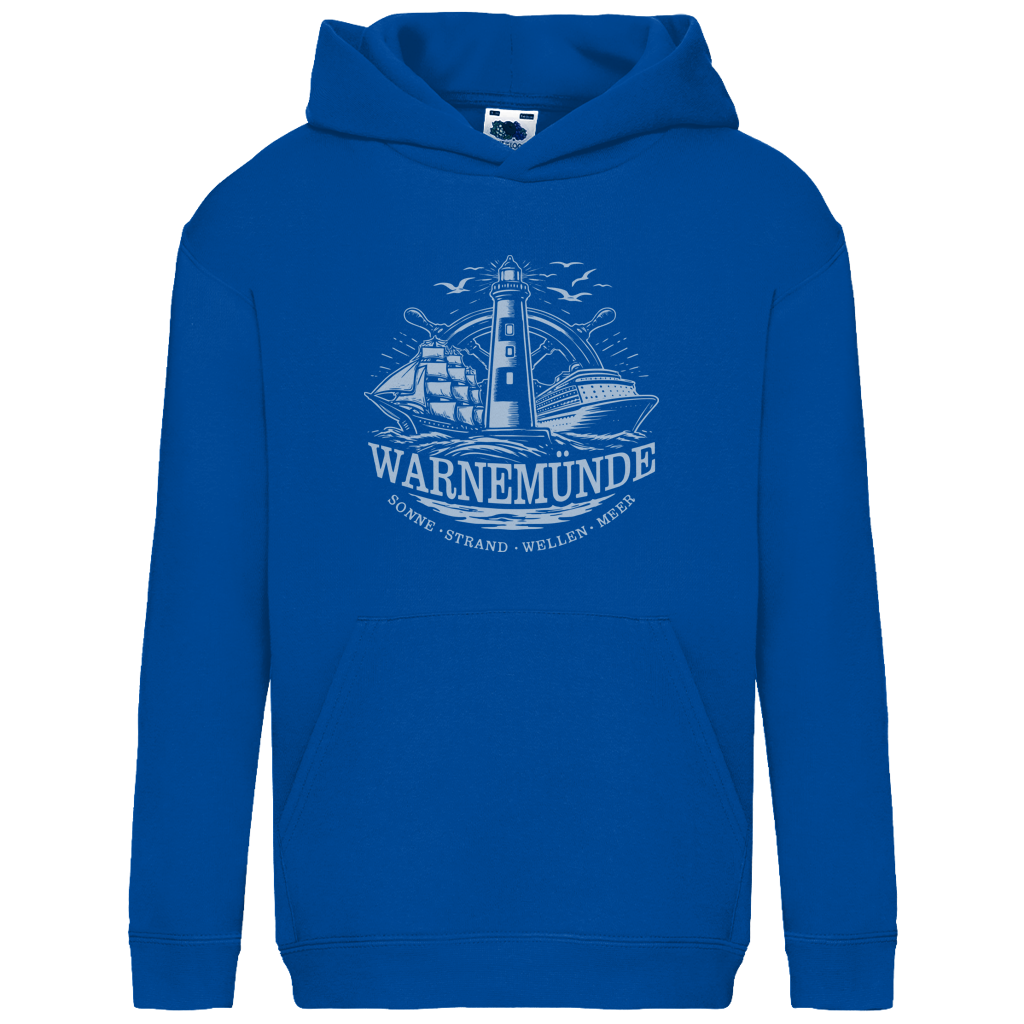Hoodie Kinder "Warnemünde Leuchtturm" #500 - einseitiger Druck