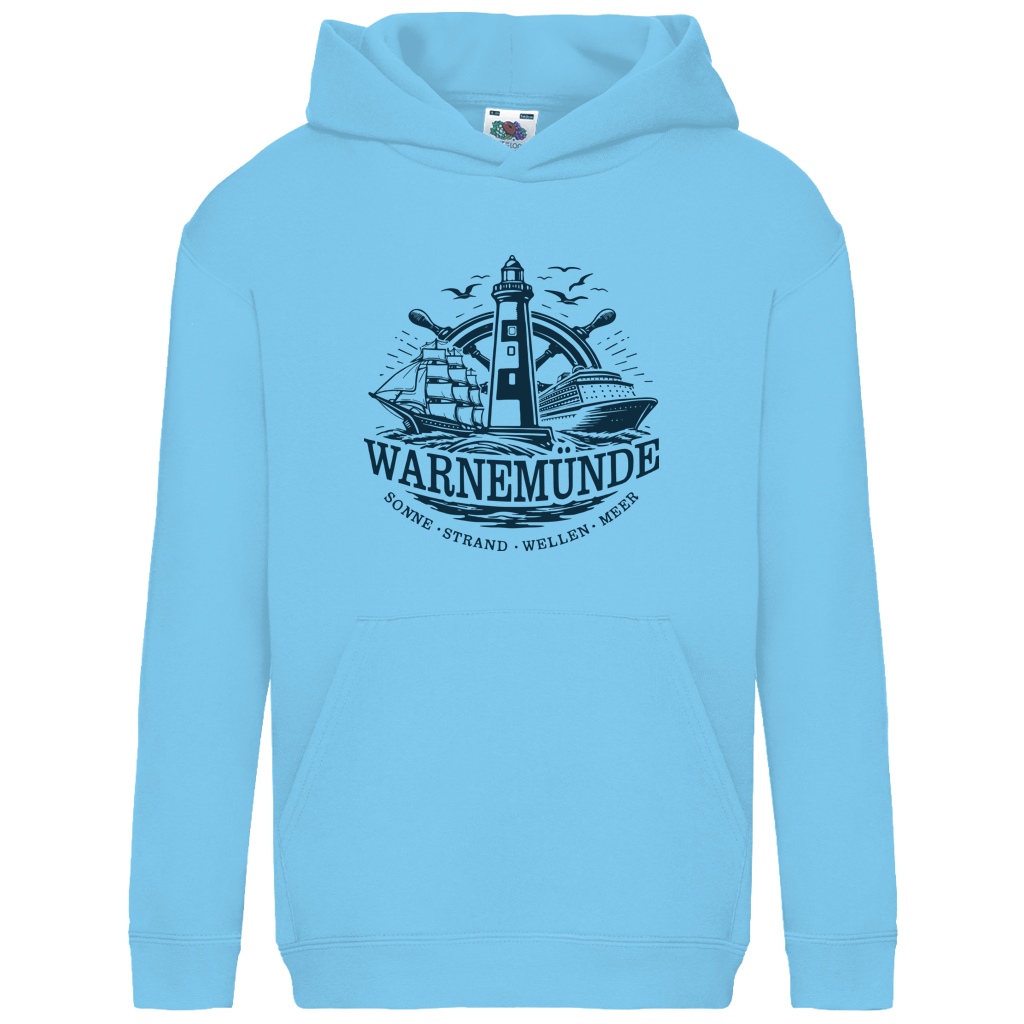 Hoodie Kinder "Warnemünde Leuchtturm" #500 - einseitiger Druck