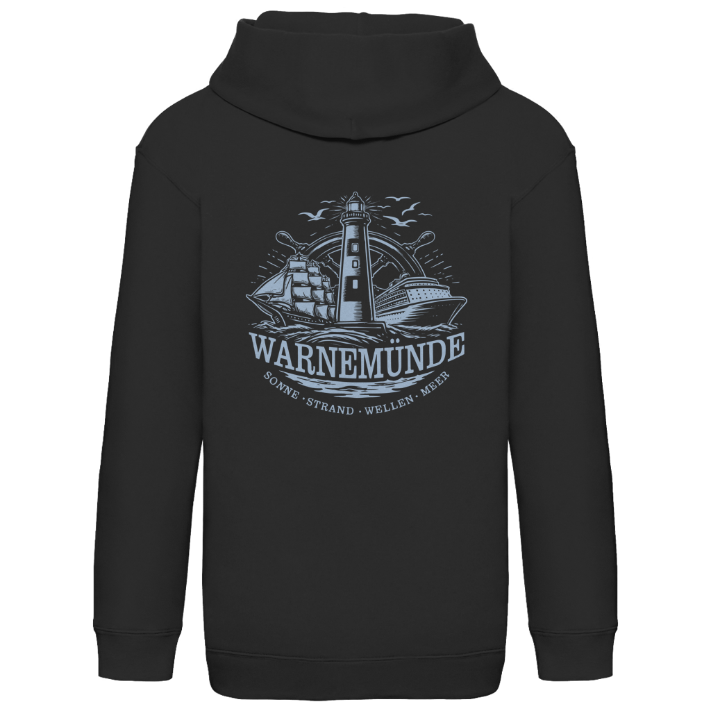 Hoodie Kinder "Warnemünde Leuchtturm" #500 - beidseitiger Druck
