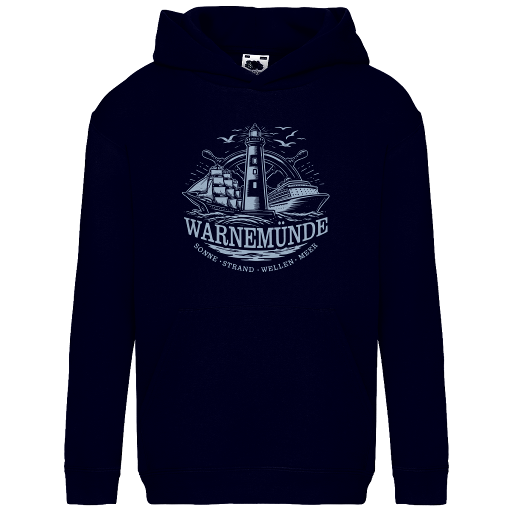 Hoodie Kinder "Warnemünde Leuchtturm" #500 - beidseitiger Druck