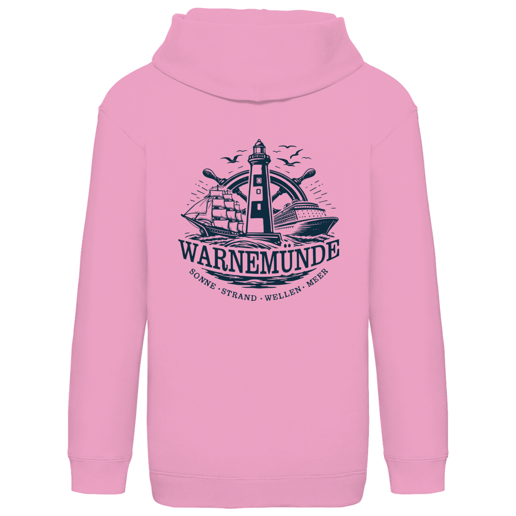 Hoodie Kinder "Warnemünde Leuchtturm" #500 - beidseitiger Druck