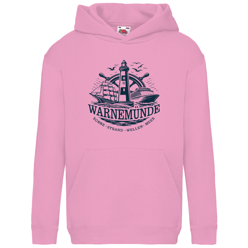 Hoodie Kinder "Warnemünde Leuchtturm" #500 - beidseitiger Druck