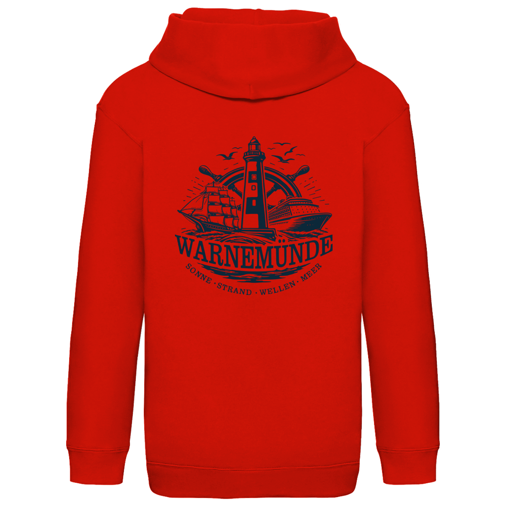 Hoodie Kinder "Warnemünde Leuchtturm" #500 - beidseitiger Druck