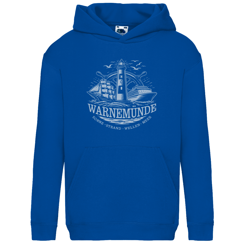 Hoodie Kinder "Warnemünde Leuchtturm" #500 - beidseitiger Druck